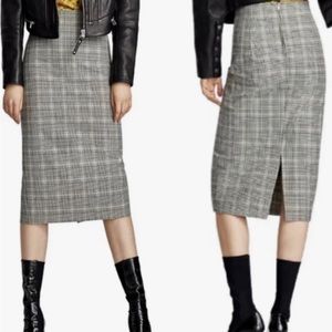 Zara Plaid Pencil Skirt